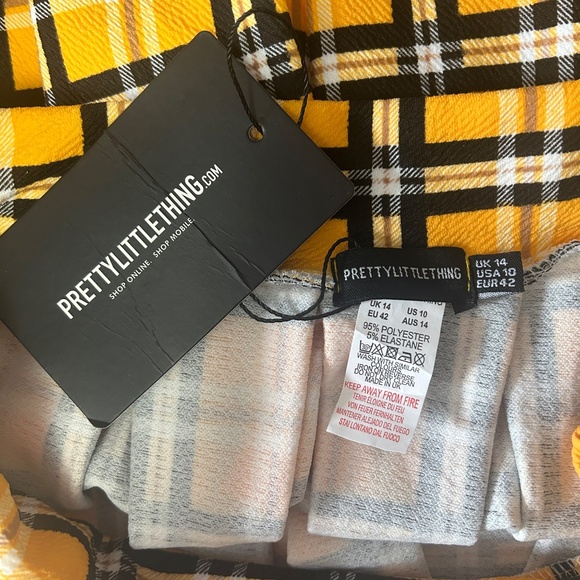 Pretty Little Thing Schoolgirl Plaid Skirt Tartan Check Pleated Tennis Skater - Picture 13 of 15